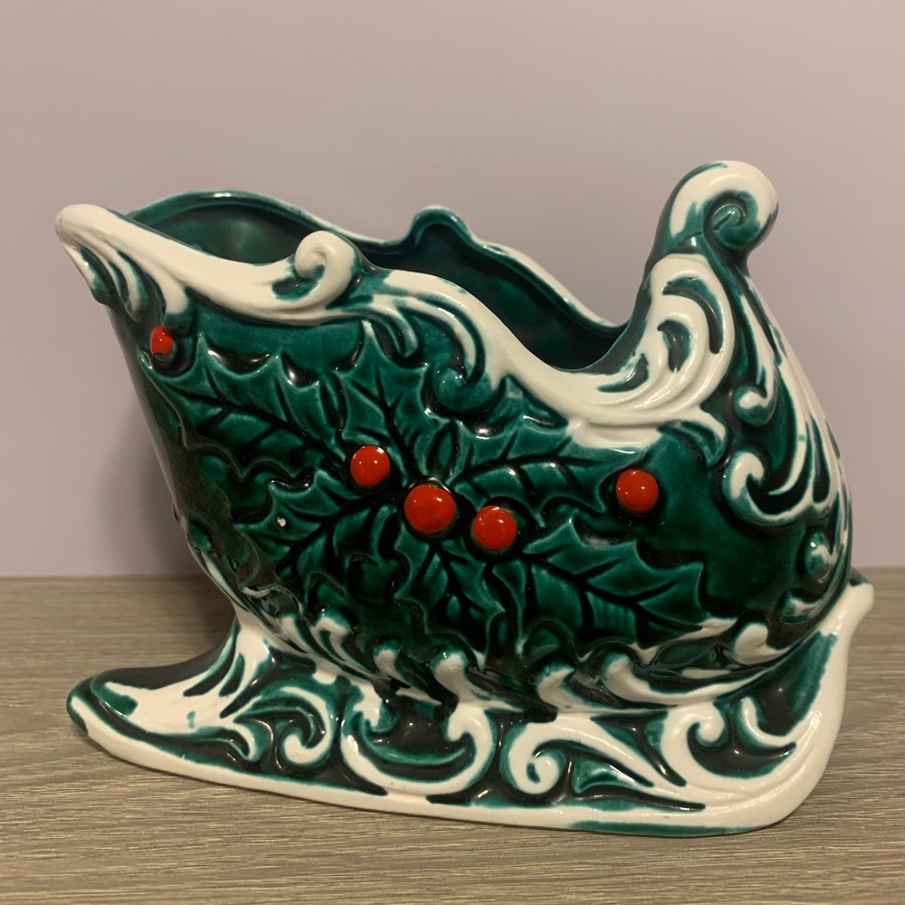 Vintage Collectible Relpo Sleigh Planter #5928